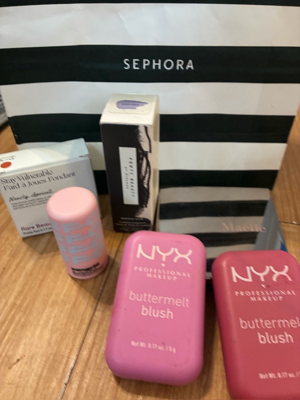 Fenty, Rare Beauty, Maëlle, NYX, blush balm, match stix, buttermelt BLUSH LOT